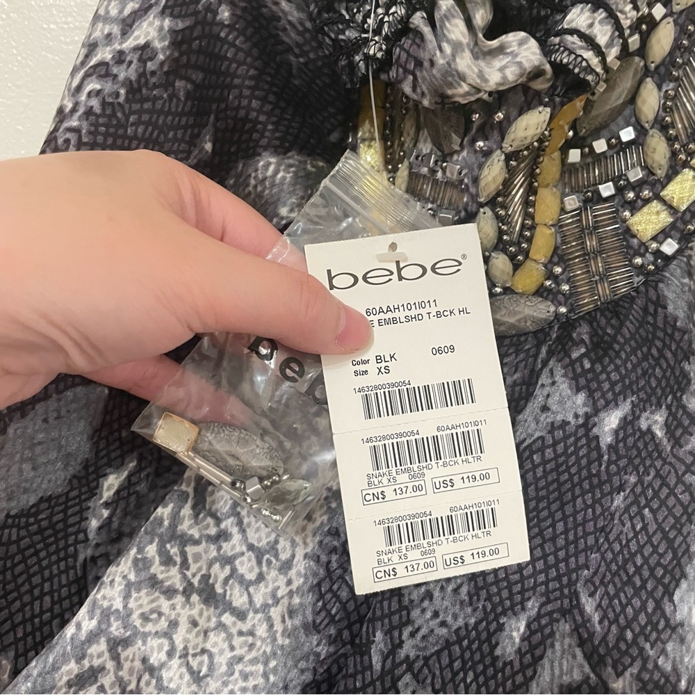 Bebe Snake Embellished Racerback Top - Picture 2 of 6